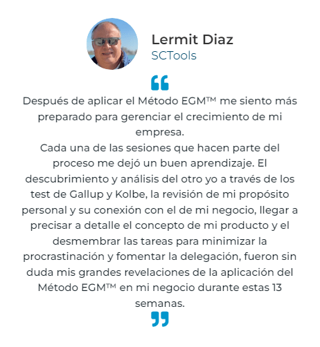 Testimonio de aplicación método EGM™ - SCTools.